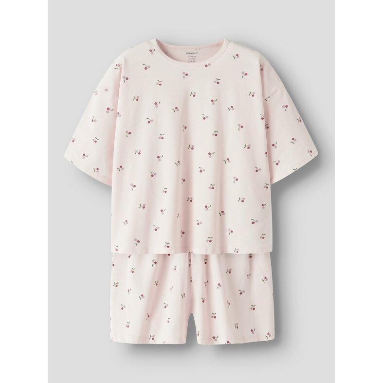Name It Name It Girls Short Pyjama Set Shortama NKFNIGHTSET Pink Cherry Print
