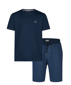 Phil & Co Essential Shortama Heren Korte Pyjama Set Blauw