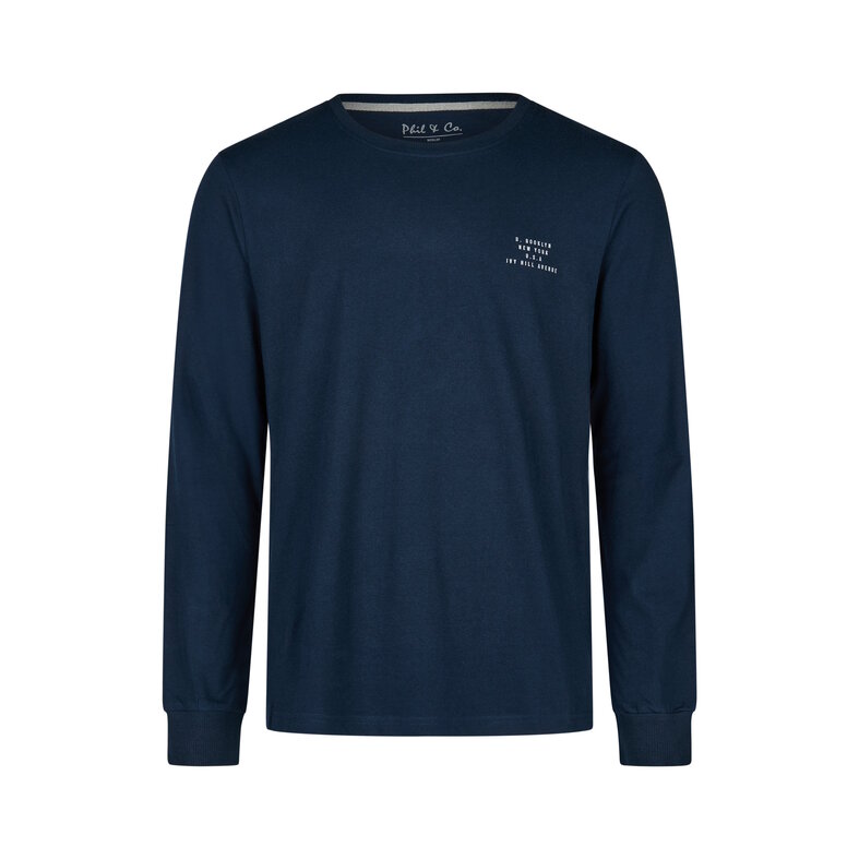 Phil & Co Phil & Co Essential Heren Pyjama Set Lang Donkerblauw/Grijs