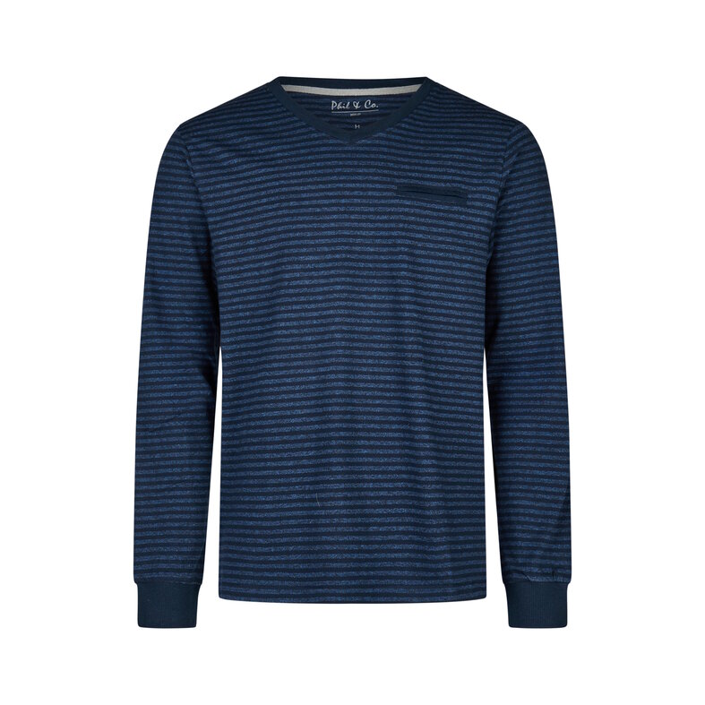 Phil & Co Phil & Co Essential Men's Pyjama Set Long Blue/Striped