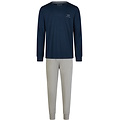 Phil & Co Phil & Co Essential Heren Pyjama Set Lang Donkerblauw/Grijs
