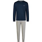 Phil & Co Phil & Co Essential Heren Pyjama Set Lang Donkerblauw/Grijs