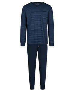 Phil & Co Essential Heren Pyjama Set Lang Blauw/Gestreept