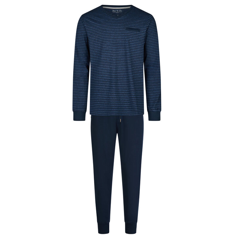 Phil & Co Phil & Co Essential Men's Pyjama Set Long Blue/Striped