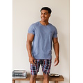 Phil & Co Phil & Co Men's Short Sleeve Pyjama Shirt Blue
