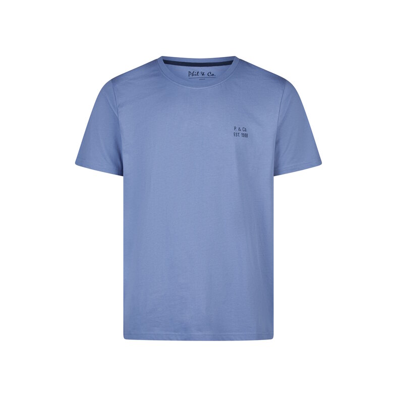 Phil & Co Phil & Co Heren Pyjamashirt Korte Mouw Blauw