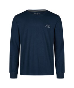 Phil & Co Heren Pyjamashirt Lange Mouw Donkerblauw