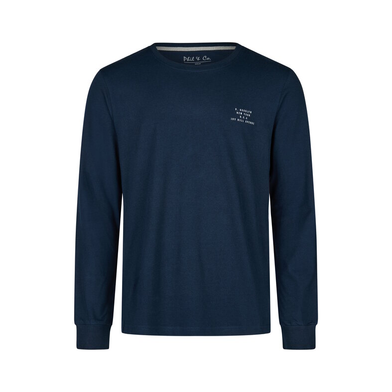 Phil & Co Phil & Co Men's Long Sleeve Pyjama Shirt Dark Blue