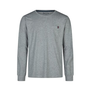 Phil & Co Heren Pyjamashirt Lange Mouw Grijs
