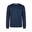 Phil & Co Phil & Co Heren Pyjamashirt Lange Mouw Donkerblauw/Blauw Gestreept