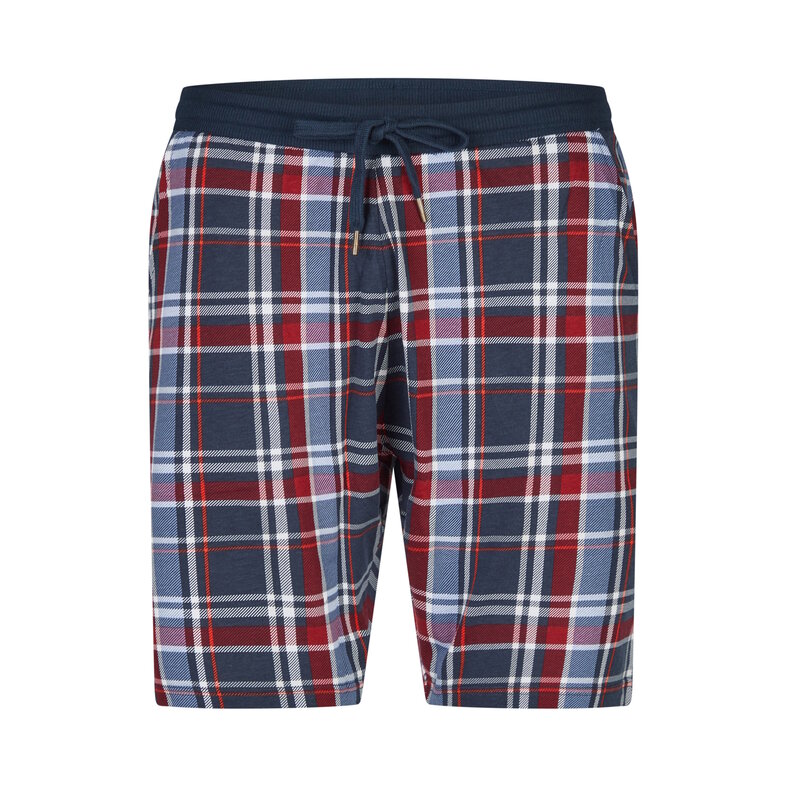 Phil & Co Phil & Co Men's Short Pyjama Pants Dark Blue/Red Checkered