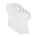 Alan Red Alan Red Men's Giftbox Undershirt DERBY T-shirt Round Neck 5-Pack Plain White