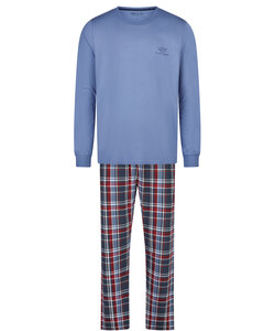 Phil & Co Essential Heren Pyjama Set Lang Blauw/Geruit