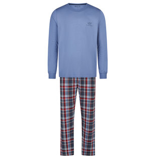 Phil & Co Essential Heren Pyjama Set Lang Blauw/Geruit