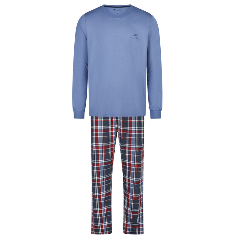 Phil & Co Phil & Co Essential Men's Pyjama Set Long Blue/Checked