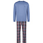 Phil & Co Phil & Co Essential Heren Pyjama Set Lang Blauw/Geruit