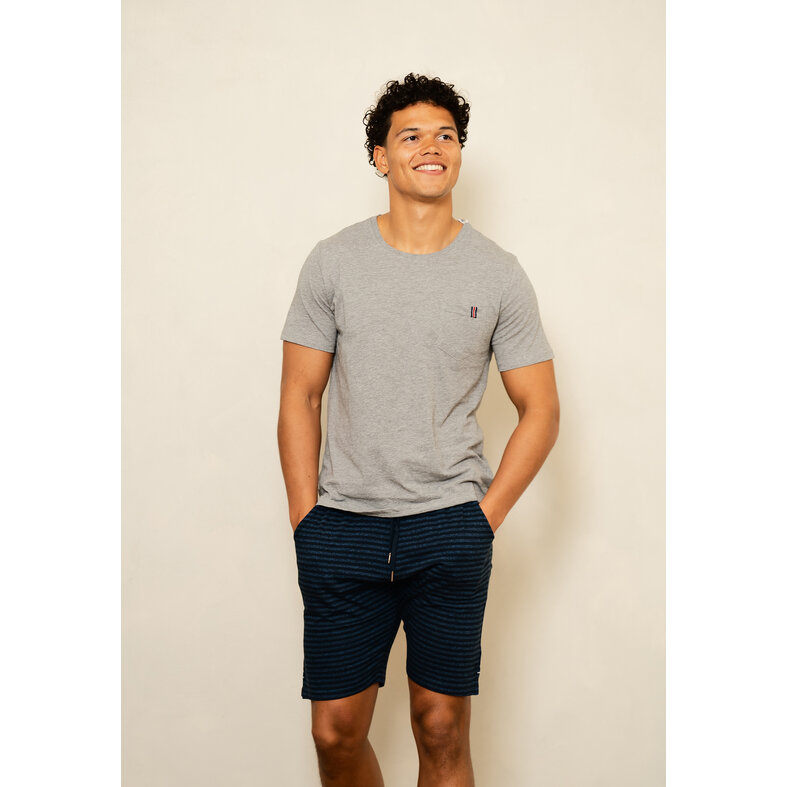 Phil & Co Phil & Co Essential Shortama Men's Short Pajama Set Grey/Blue