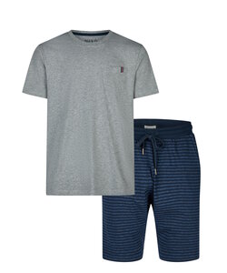 Phil & Co Essential Shortama Men's Short Pajama Set Grey/Blue