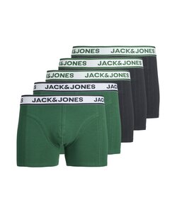 Jack & Jones Men's Boxer Shorts Trunks JACNOLAN 5-Pack Solid Green/Dark Blue