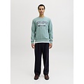 Jack & Jones Jack & Jones Men's Sweater JJELOGO Sweatshirt Logo Print Turquoise