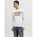 Jack & Jones Jack & Jones Heren Trui JJELOGO Sweatshirt Logo Print Wit