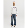 Jack & Jones Jack & Jones Heren Trui JJELOGO Sweatshirt Logo Print Wit