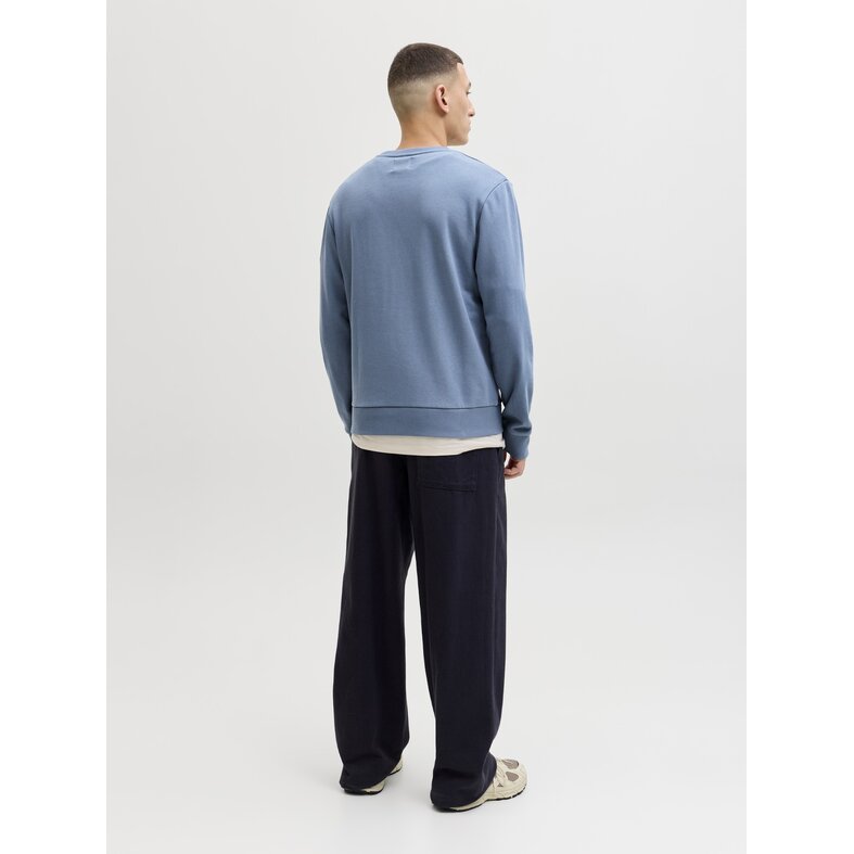 Jack & Jones Jack & Jones Men's Sweater JJELOGO Sweatshirt Logo Print Blue