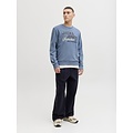 Jack & Jones Jack & Jones Heren Trui JJELOGO Sweatshirt Logo Print Blauw