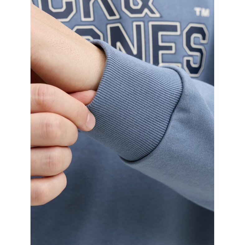 Jack & Jones Jack & Jones Men's Sweater JJELOGO Sweatshirt Logo Print Blue