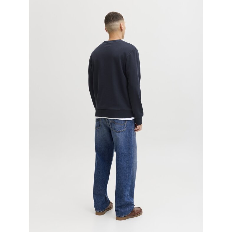 Jack & Jones Jack & Jones Heren Trui JJELOGO Sweatshirt Logo Print Donkerblauw