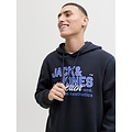 Jack & Jones Jack & Jones Men's Hoodie JJELOGO Logo Print Dark Blue