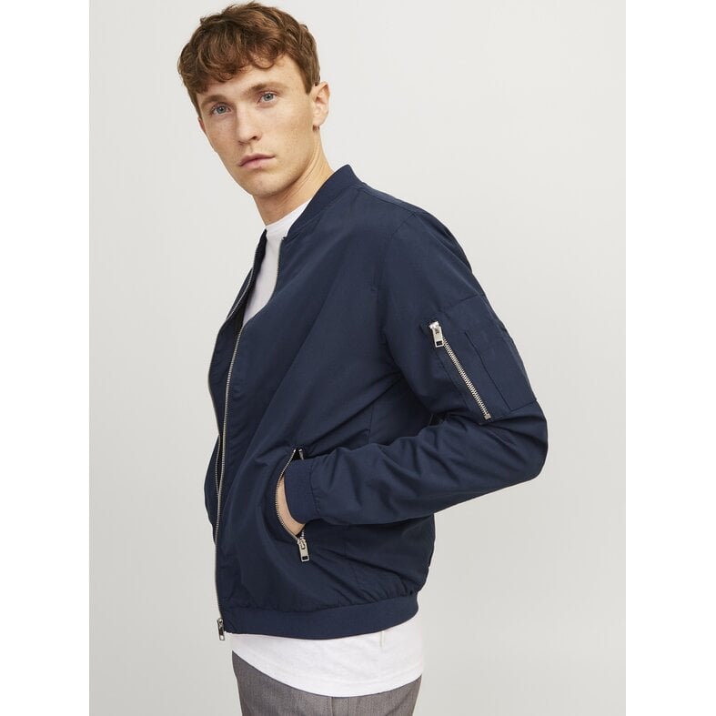 Jack & Jones Jack & Jones Men's Bomber Jacket JJERUSH Summer Jacket Plain Dark Blue
