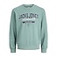 Jack & Jones Jack & Jones Men's Sweater JJELOGO Sweatshirt Logo Print Turquoise