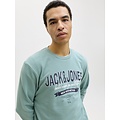 Jack & Jones Jack & Jones Heren Trui JJELOGO Sweatshirt Logo Print Turquoise