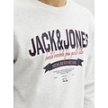 Jack & Jones Jack & Jones Men's Sweater JJELOGO Sweatshirt Logo Print White