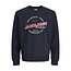Jack & Jones Jack & Jones Heren Trui JJELOGO Sweatshirt Logo Print Donkerblauw