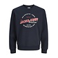 Jack & Jones Jack & Jones Heren Trui JJELOGO Sweatshirt Logo Print Donkerblauw