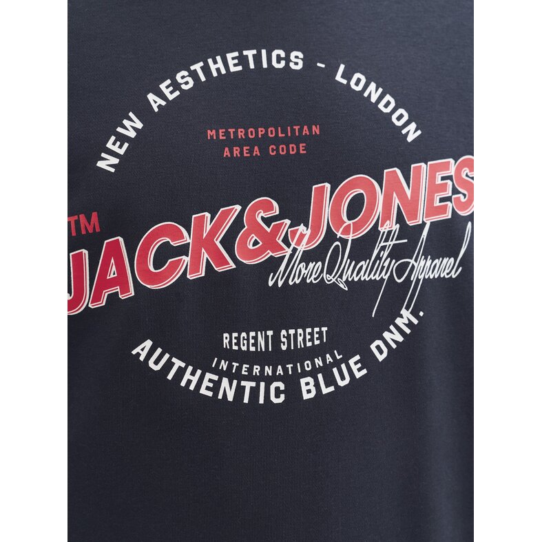 Jack & Jones Jack & Jones Heren Trui JJELOGO Sweatshirt Logo Print Donkerblauw