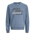 Jack & Jones Jack & Jones Men's Sweater JJELOGO Sweatshirt Logo Print Blue