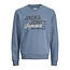 Jack & Jones Jack & Jones Heren Trui JJELOGO Sweatshirt Logo Print Blauw