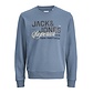 Jack & Jones Jack & Jones Heren Trui JJELOGO Sweatshirt Logo Print Blauw