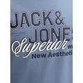 Jack & Jones Jack & Jones Heren Trui JJELOGO Sweatshirt Logo Print Blauw