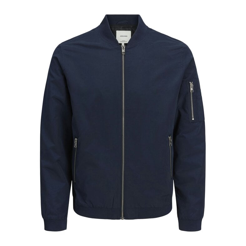Jack & Jones Jack & Jones Men's Bomber Jacket JJERUSH Summer Jacket Plain Dark Blue