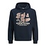 Jack & Jones Jack & Jones Heren Hoodie JJELOGO Logo Print Donkerblauw
