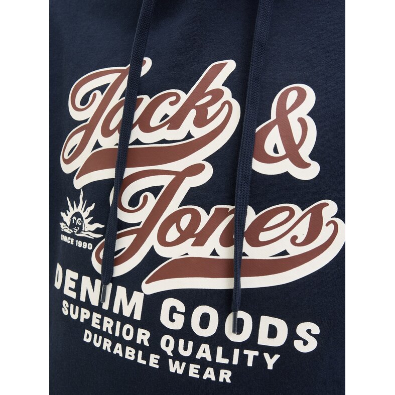 Jack & Jones Jack & Jones Men's Hoodie JJELOGO Logo Print Dark Blue