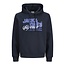 Jack & Jones Jack & Jones Men's Hoodie JJELOGO Logo Print Dark Blue