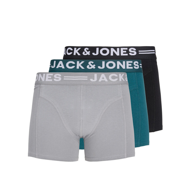 Jack & Jones Jack & Jones Men's Boxer Shorts Trunks SENSE 3-Pack Plain Gray/Blue/Black