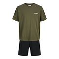 Jack & Jones Jack & Jones Heren Korte Shortama Pyjamaset JACEVEREST Groen/Zwart
