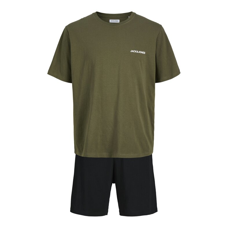 Jack & Jones Jack & Jones Heren Korte Shortama Pyjamaset JACEVEREST Groen/Zwart