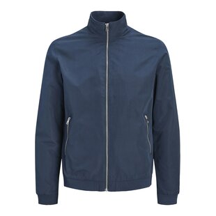 Jack & Jones Men's Plus Size Bomber Jacket JJERUSH Summer Jacket Solid Dark Blue